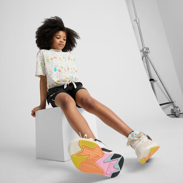 Chaussures de sport RS-X Cam PUMA x SQUISHMALLOWS, enfant et adolescent, Warm White-Alpine Snow-Lemon Meringue, extralarge